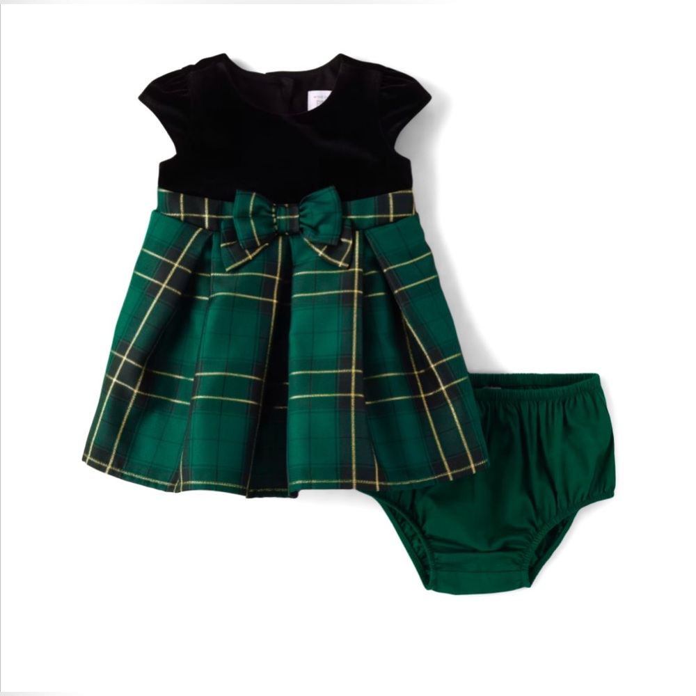 The Children's Place Plaid Dress with Bow Accent